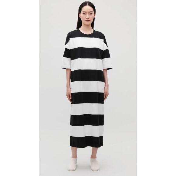 COS Long Striped T-shirt Dress - Picture 1 of 5